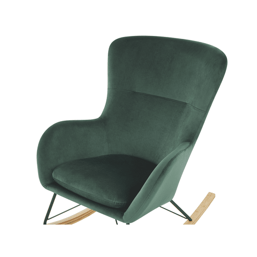 Poltrona de Baloiço ELLAN Veludo Verde escuro