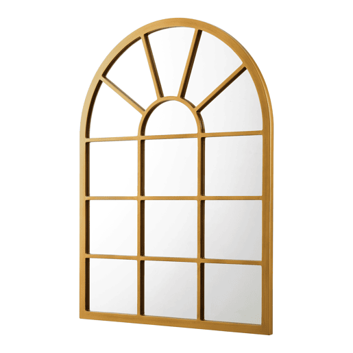 Villalago espelho de parede quadrado em forma de janela MDF 80 x 60 cm - Dourado en.casa.