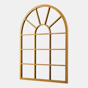 Villalago espelho de parede quadrado em forma de janela MDF 80 x 60 cm - Dourado en.casa.