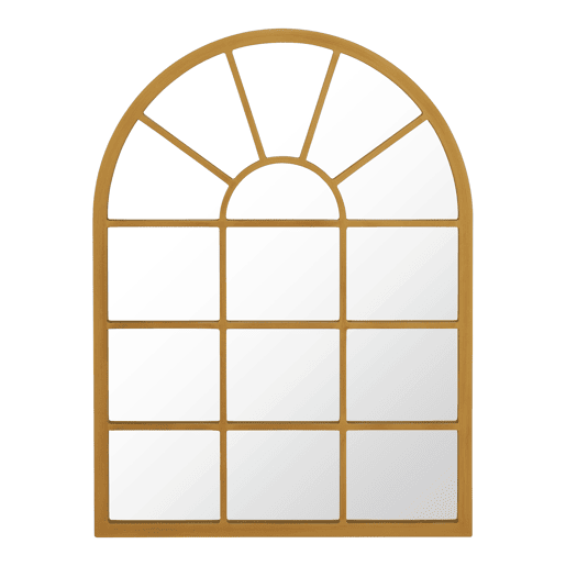 Villalago espelho de parede quadrado em forma de janela MDF 80 x 60 cm - Dourado en.casa.