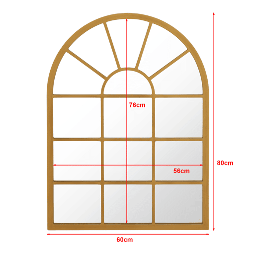 Villalago espelho de parede quadrado em forma de janela MDF 80 x 60 cm - Dourado en.casa.