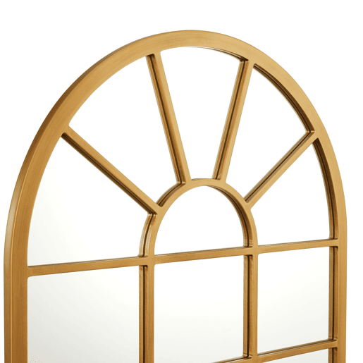 Villalago espelho de parede quadrado em forma de janela MDF 80 x 60 cm - Dourado en.casa.