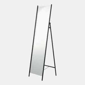 Martano espelho de pé dobrável de corpo inteiro com perna metálica basculante 160 x 43 x 49 cm - Preto en.casa.
