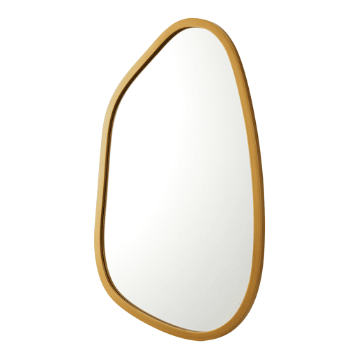 Espelho de parede assimétrico Filiano com moldura MDF 80 x 58 cm - Dourado en.casa.