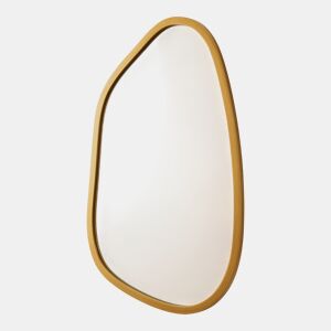 Espelho de parede assimétrico Filiano com moldura MDF 80 x 58 cm - Dourado en.casa.