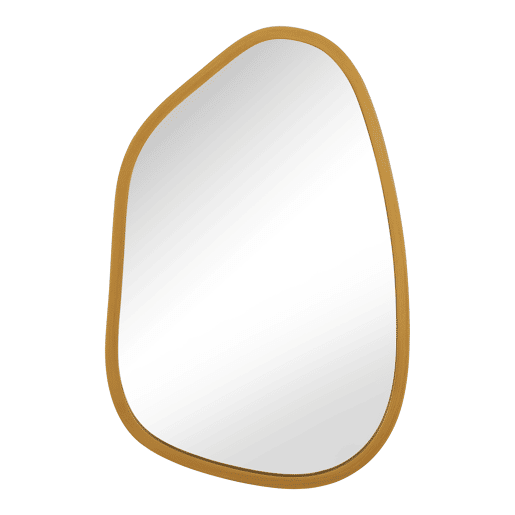 Espelho de parede assimétrico Filiano com moldura MDF 80 x 58 cm - Dourado en.casa.