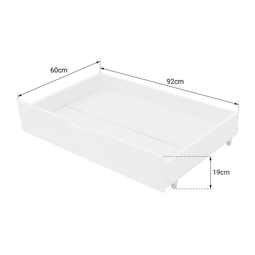 Conjunto de 2 gavetas de arrumação para cama de madeira 190x90cm