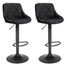 Conjunto de 2 bancos de bar ROBIN em veludo preto 48×46×106 cm