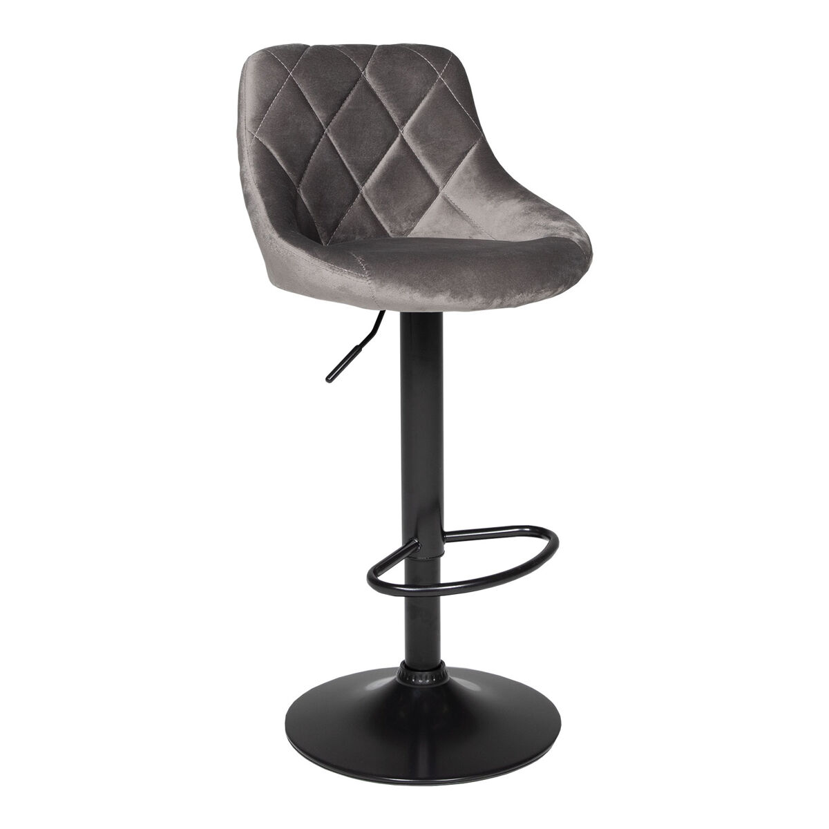 Taburete de bar robin de terciopelo gris 48×46×106 cm
