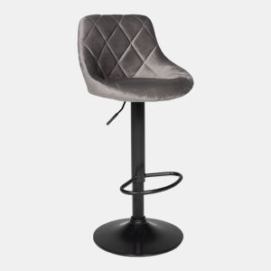 Banco de Barras ROBIN em veludo cinzento 48×46×106 cm