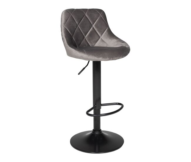 Taburete de bar robin de terciopelo gris 48×46×106 cm