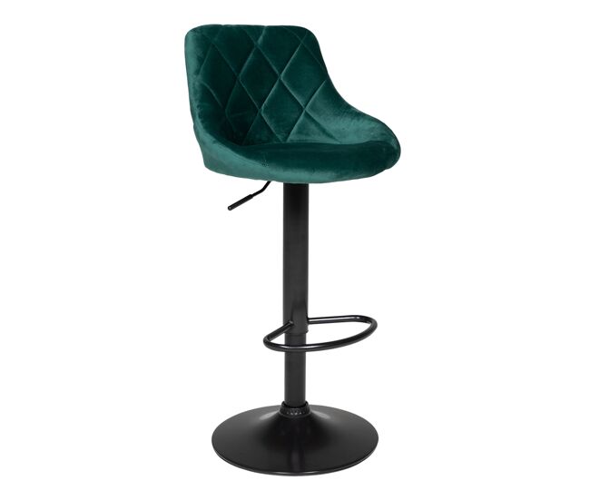 Taburete de bar robin de terciopelo verde 48×46×106 cm