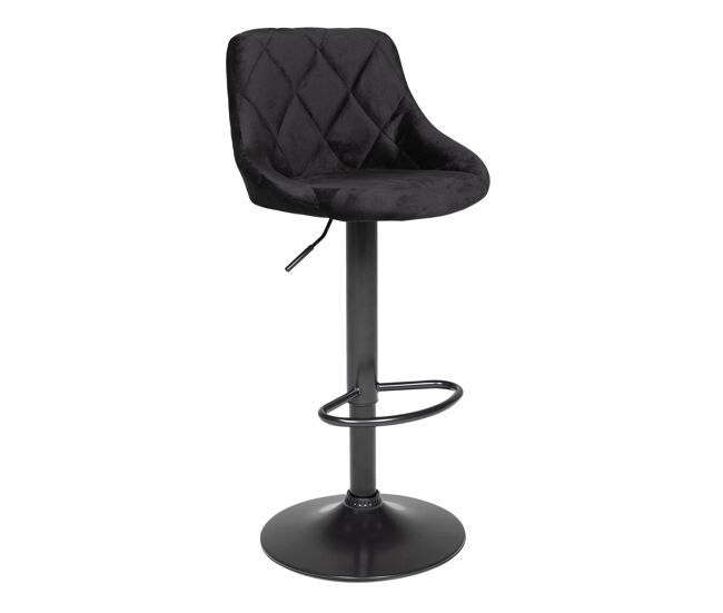 Taburete de bar robin de terciopelo negro 48×46×106 cm