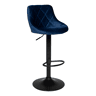 Banco de bar ROBIN em veludo azul 48×46×106 cm
