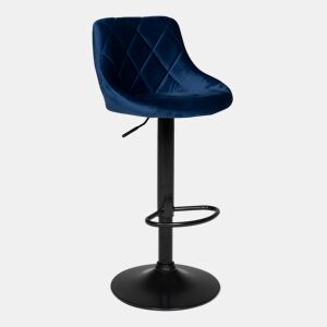 Banco de bar ROBIN em veludo azul 48×46×106 cm