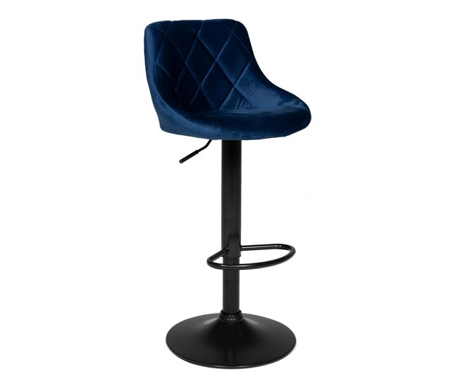Taburete de bar robin de terciopelo azul 48×46×106 cm