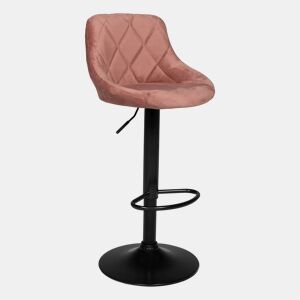 Banco de bar ROBIN em veludo cor-de-rosa 48×46×106 cm