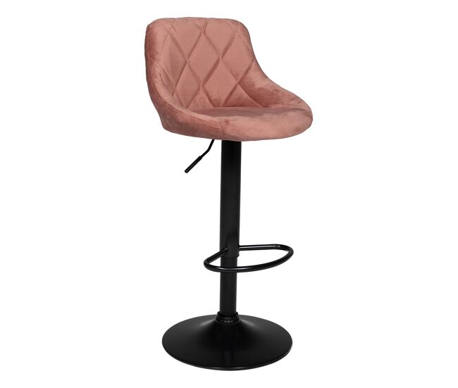 Taburete de bar robin de terciopelo rosa 48×46×106 cm