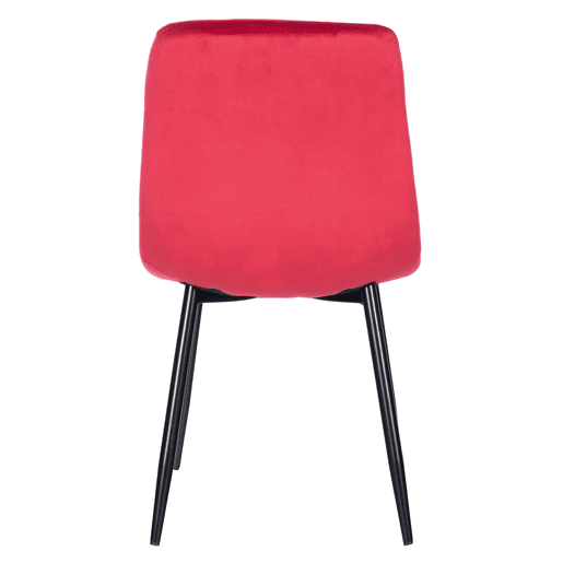 Silla de comedor Antibes tapizada en terciopelo Rojo 55X45X84 cm