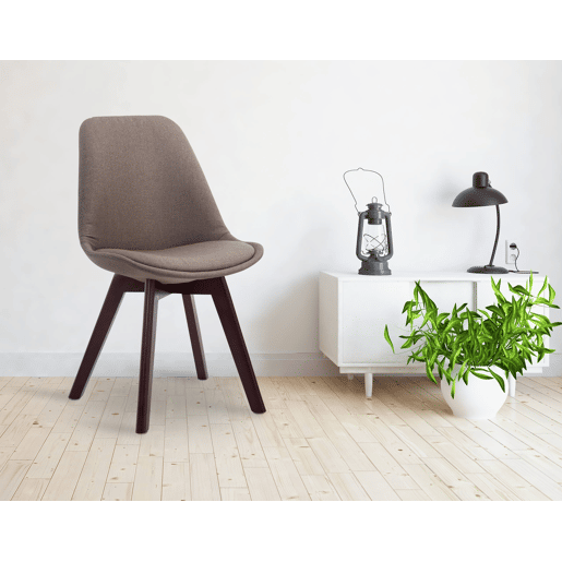 Silla De Comedor Borneo V2 En Tela Gris topo 55X48X84 cm Silla De Comedor Borneo V2 En Tela Gris topo 55X48X84 cm