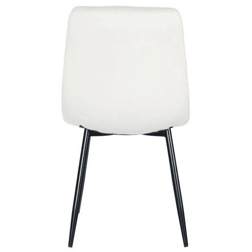 Silla de comedor Antibes tapizada en terciopelo Blanco crema 55X45X84 cm