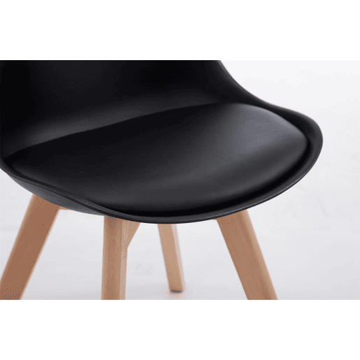Silla De Comedor Borneo V2 Simil cuero Negro 41.5X48X84 cm
