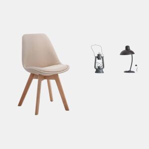 Silla De Comedor Borneo V2 En Tela Crema 55X48X84 cm