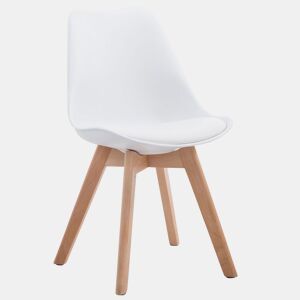 Silla De Comedor Borneo V2 Simil cuero Blanco 41.5X48X84 cm