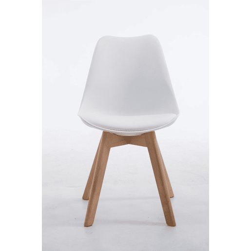 Silla De Comedor Borneo V2 Simil cuero Blanco 41.5X48X84 cm