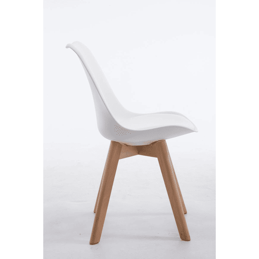 Silla De Comedor Borneo V2 Simil cuero Blanco 41.5X48X84 cm