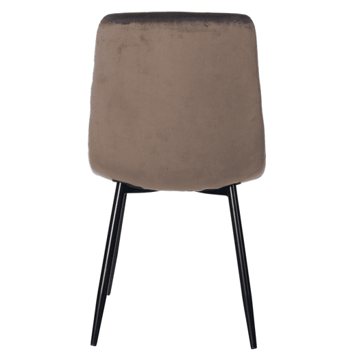 Silla de comedor Antibes tapizada en terciopelo Marrón 55X45X84 cm