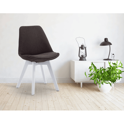 Silla De Comedor Borneo V2 En Tela Gris oscuro 55X48X84 cm Silla De Comedor Borneo V2 En Tela Gris oscuro 55X48X84 cm