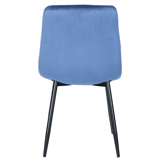 Silla de comedor Antibes tapizada en terciopelo Azul 55X45X84 cm
