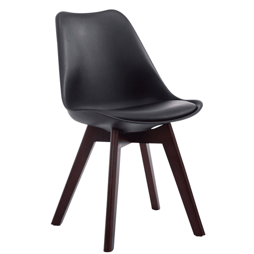 Silla De Comedor Borneo V2 Simil cuero Negro 41.5X48X84 cm