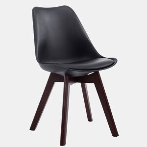 Silla De Comedor Borneo V2 Simil cuero Negro 41.5X48X84 cm