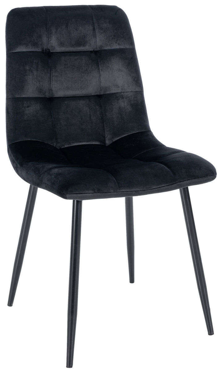 silla de comedor antibes tapizada en terciopelo negro 55x45x84 cm