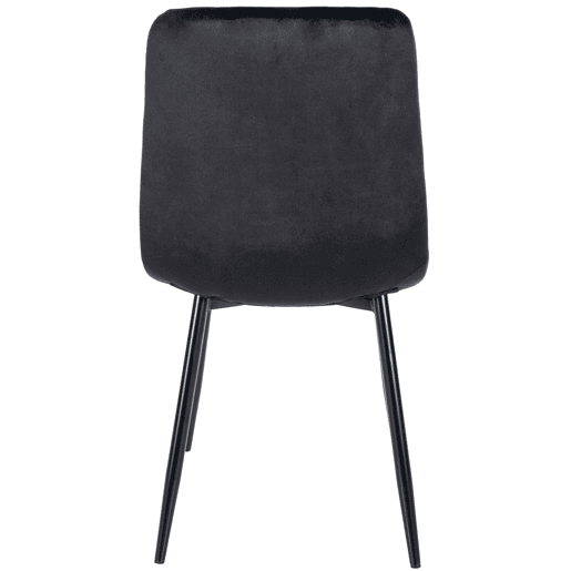 Silla de comedor Antibes tapizada en terciopelo Negro 55X45X84 cm