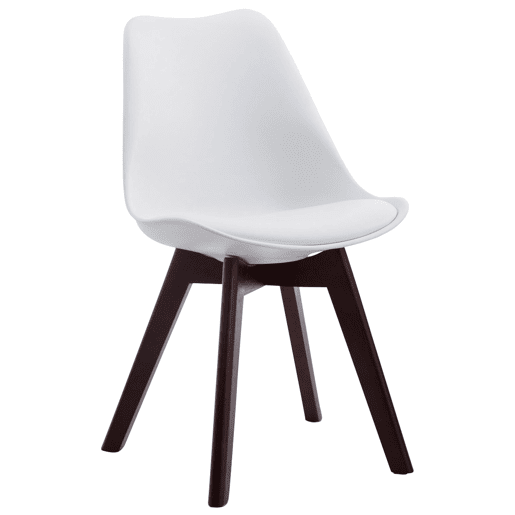 Silla De Comedor Borneo V2 Simil cuero Blanco 41.5X48X84 cm