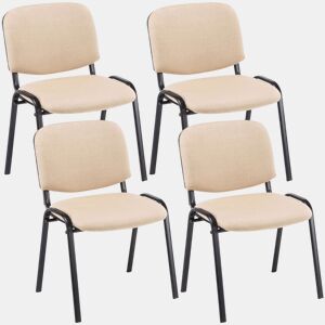 Set De 4 Sillas De Reuniones Ken En Tela Crema 53X53X83 cm