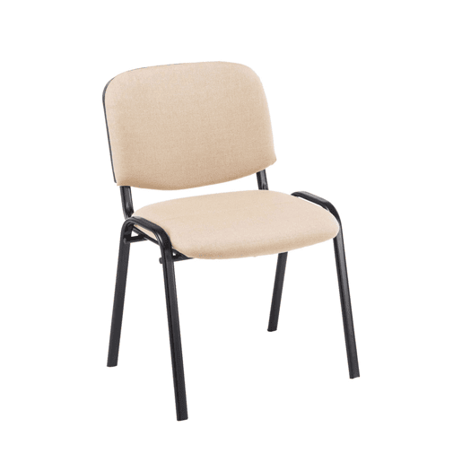 Set De 4 Sillas De Reuniones Ken En Tela Crema 53X53X83 cm
