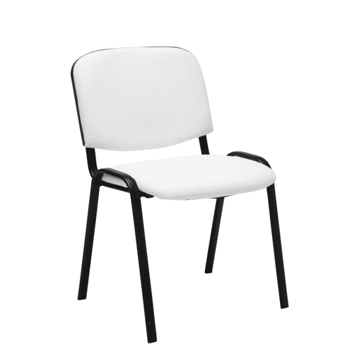 Set De 4 Sillas De Reuniones Ken En Cuero PU Simil cuero Blanco 53X53X83 cm