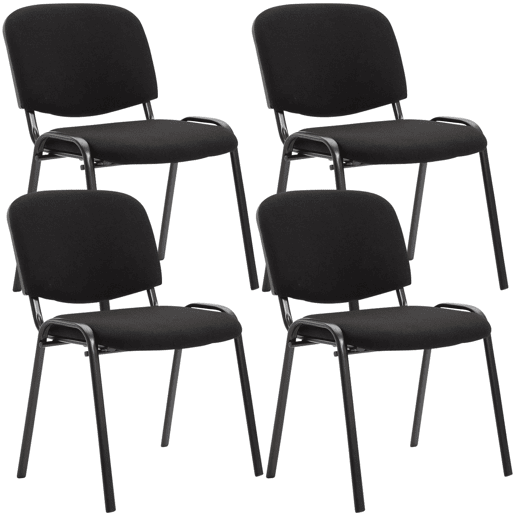 Set De 4 Sillas De Reuniones Ken En Tela Negro 53X53X83 cm