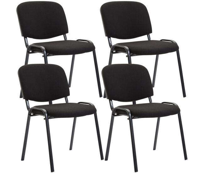 Set de 4 sillas de reuniones ken en tela negro 53x53x83 cm