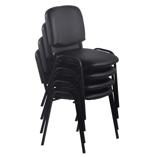 Set De 4 Sillas De Reuniones Ken En Cuero PU Simil cuero Verde 53X53X83 cm