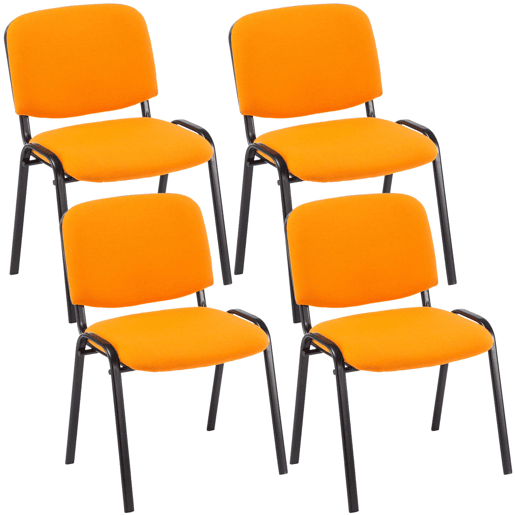 Set De 4 Sillas De Reuniones Ken En Tela Naranja 53X53X83 cm