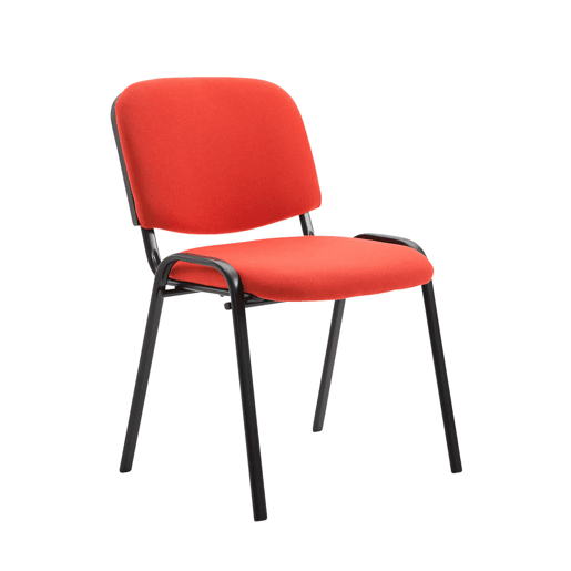 Set De 4 Sillas De Reuniones Ken En Tela Rojo 53X53X83 cm