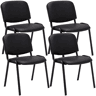 Set De 4 Sillas De Reuniones Ken En Cuero PU Simil cuero Negro 53X53X83 cm