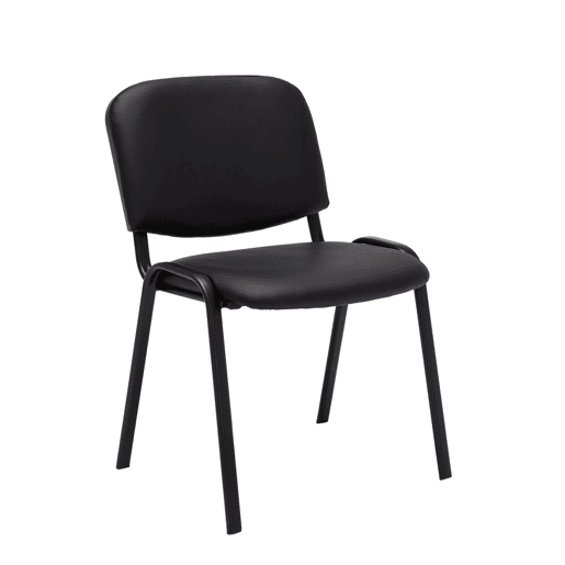 Set De 4 Sillas De Reuniones Ken En Cuero PU Simil cuero Negro 53X53X83 cm