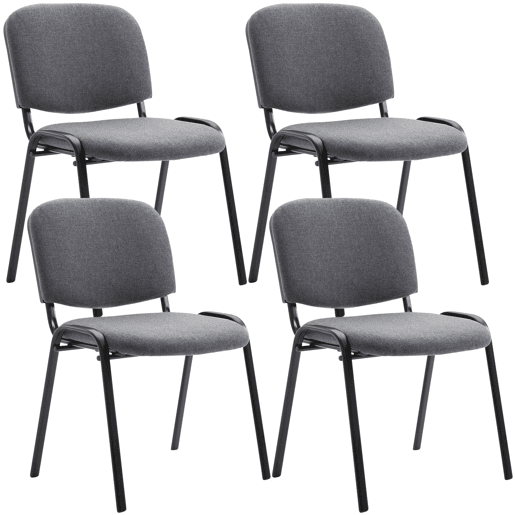 Set De 4 Sillas De Reuniones Ken En Tela Gris 53X53X83 cm