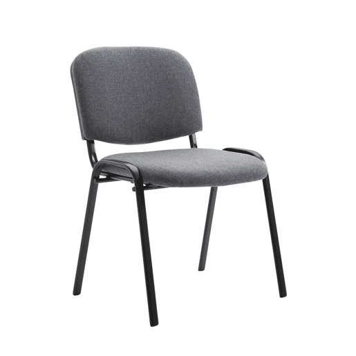 Set De 4 Sillas De Reuniones Ken En Tela Gris 53X53X83 cm